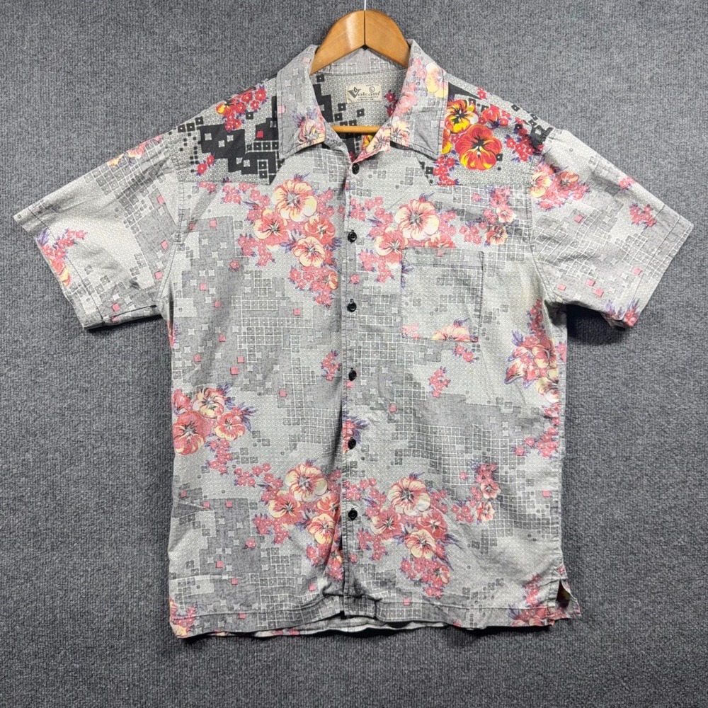 Volcom Shirt Mens Large Modern Fit Vintage 90s Duke Flower Flower Power Y2K‎